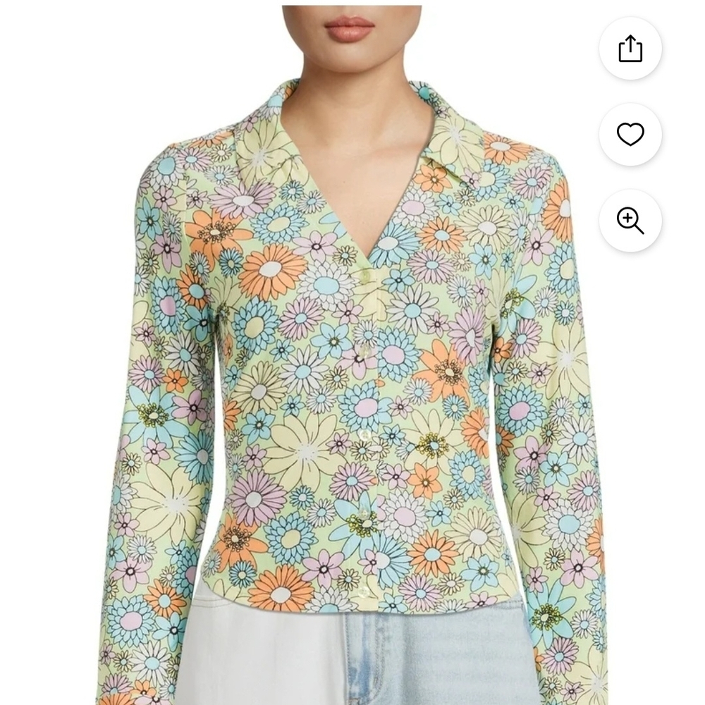 No Boundaries Multicolor Floral Blouse
